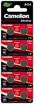 Элемент питания алкалиновый "таблетка" G 4 Mercury Free AG4-BP0%Hg 377A/LR626/177 BL-10 (блист.10шт) Camelion 12812