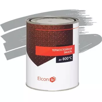 Эмаль Elcon термостойкая серебристо-серая 1 л