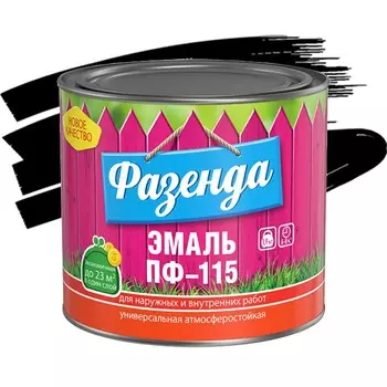 Эмаль Ленинградские краски ПФ-115 Фазенда черная 1.9 кг