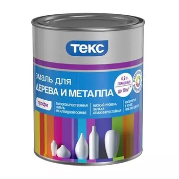 Эмаль Текс Профи для дерева и металла база Dглянцевая 0.9 л
