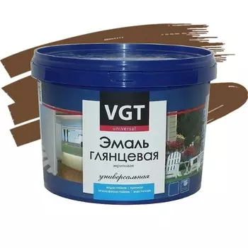Эмаль универсальная VGT ВД-АК-1179 глянцевая шоколадная 1 кг