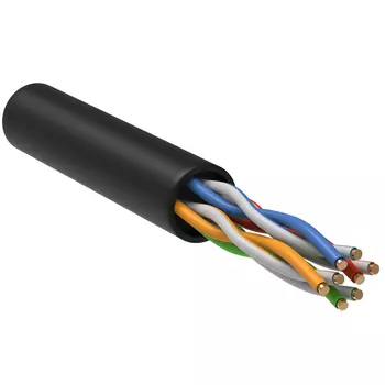 Кабель сетевой Generica U/UTP кат. 5E 4 пары LDPE Outdoor 1м черный BC3-C5E04-139-305-G