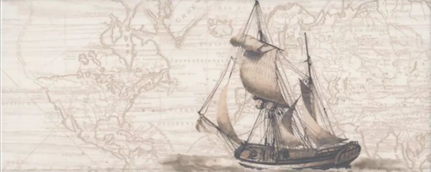 Декор для плитки Kerama Marazzi 7151\3F Кампанелла корабль 20х50 см