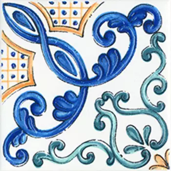 Kerama Marazzi Капри STG\A487\1146 9.9х9.9 см, майолика вставка для плитки (бело-синяя)