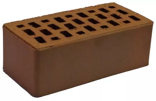 Кирпич 250х120х88 мм, Кирпич облицовочный полуторный гладкий (коричневый)