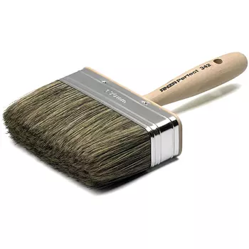 Кисть 130 мм, плоская с деревянной рукояткой и натуральной щетиной
