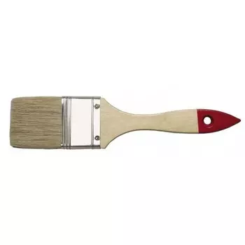 Кисть 40 мм, плоская с деревянной рукояткой и натуральной щетиной