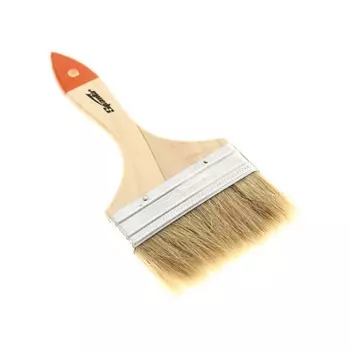 Кисть 80 мм, плоская с деревянной рукояткой и натуральной щетиной