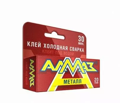 Клей холодная сварка Алмаз металл 20 г