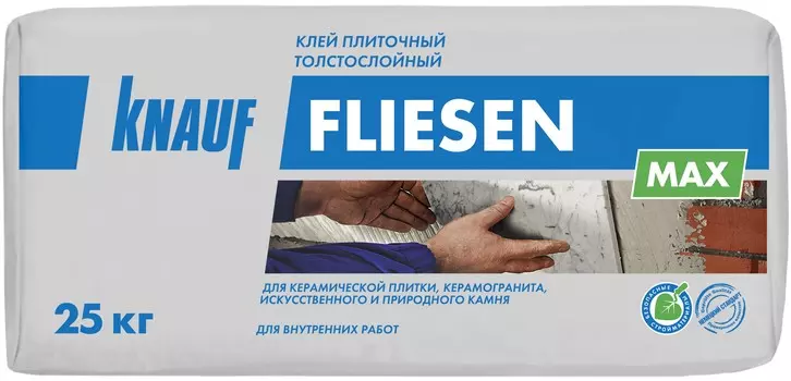 Knauf Флизен Макс, 25 кг, Клей для плитки и керамогранита толстослойный