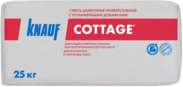 Knauf Коттеджная, 25 кг, Смесь монтажно-кладочная