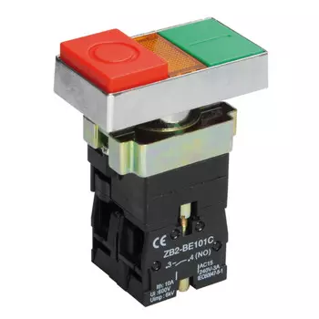 Кнопка управления IEK LAY5-BW8465 I-O сдвоенная с подсветкой