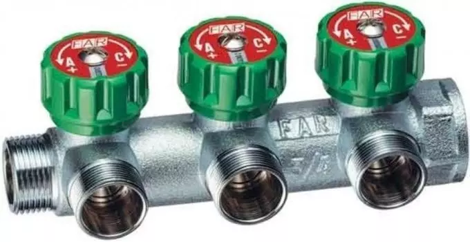 Коллектор проходной Far с 3 отводами 1″х3/4″