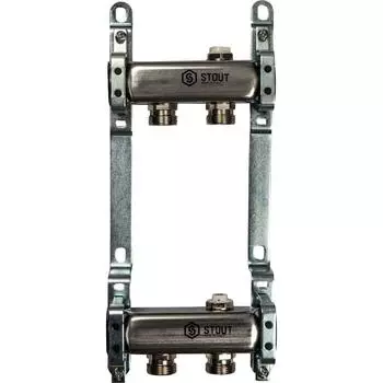 Коллектор распределительный Stout SMS 0923 000002 на 2 контура для радиаторной разводки
