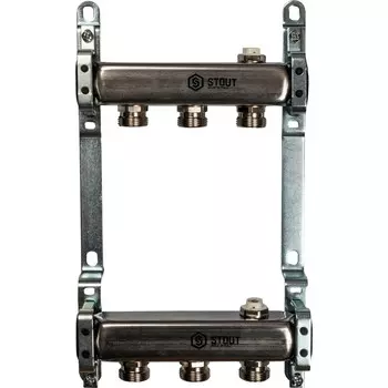 Коллектор распределительный Stout SMS 0923 000003 на 3 контура для радиаторной разводки