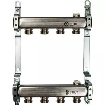 Коллектор распределительный Stout SMS 0923 000004 на 4 контура для радиаторной разводки