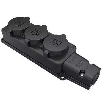 Колодка удлинителя Bemis BK1-1402-3613 IP54 3 розетки с заземлением и крышками