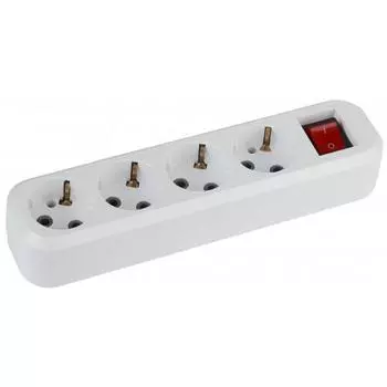 Колодка удлинителя Эра KX-4es Б0028344 4 розетки с заземлением и выключателем 3500 Вт