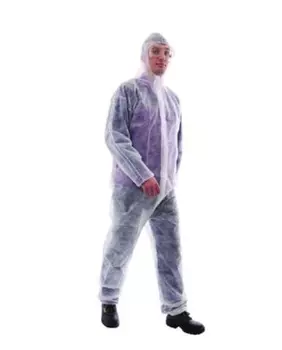 Комбинезон одноразовый с капюшоном Klever белый XL