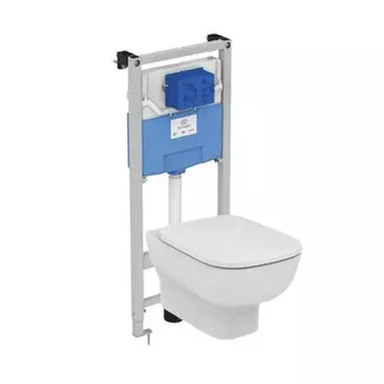 Комплект 3 в 1 ESEDRA AquaBlade унитаз подвесной + инсталляция без кнопки смыва + сиденье Soft close Ideal Standard T386401