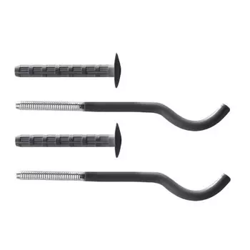 Комплект плоских кронштейнов с дюбелями Royal Thermo черный 7.2х170 мм