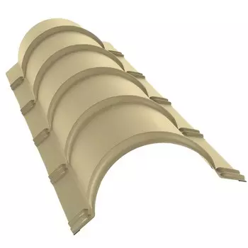 Конек полукруглый малый Grand Line Pe Ral 1015 резка