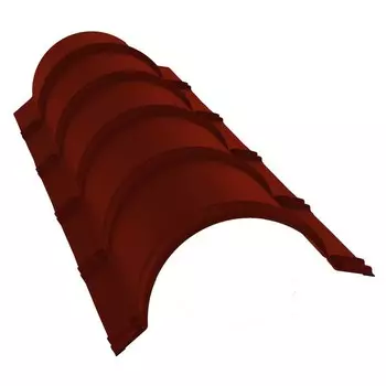 Конек полукруглый малый Grand Line Velur20 Ral 3011 резка