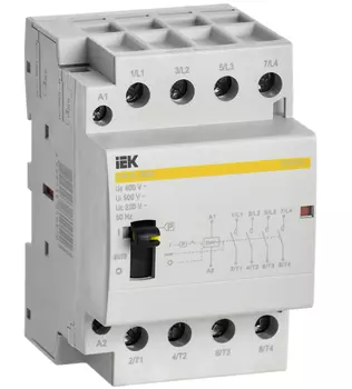 Контактор модульный с ручным управлением Iek КМ63-40МР AC Karat
