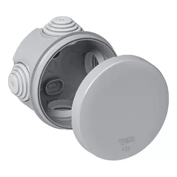 Коробка распределительная круглая Schneider Electric ОП IMT35093 серая 65х45 мм