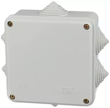 Коробка распределительная квадратная IEK КМ41234 серая 100х100х50 мм