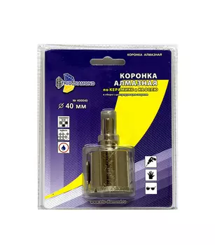 Коронка алмазная Trio-Diamond по керамограниТУ D40 мм