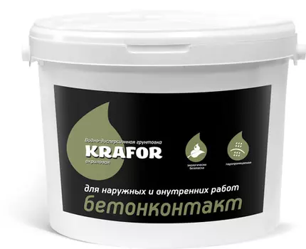 Krafor Бетонконтакт, 3 кг, Грунтовка для бетона акриловая