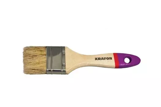 Krafor кисть плоская Евро №2 /50 мм натур.щетина, дерев.ручка 004-0020 49213