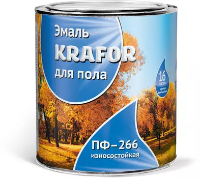 Krafor ПФ–266 1.9 кг, Эмаль алкидная для пола (красно-коричневая)