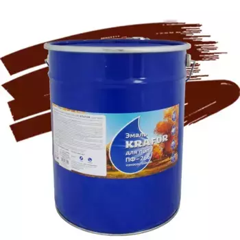 Krafor ПФ–266 20 кг, Эмаль алкидная для пола (красно-коричневая)