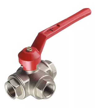 Кран шаровой Itap трехходовой T-образный 1/2" ВР ручка