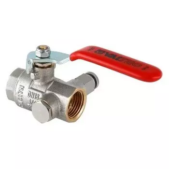 Кран шаровой муфтовый полнопроходной Valtec Base VT.245.N.04 латунный с дренажем и воздухоотводчиком