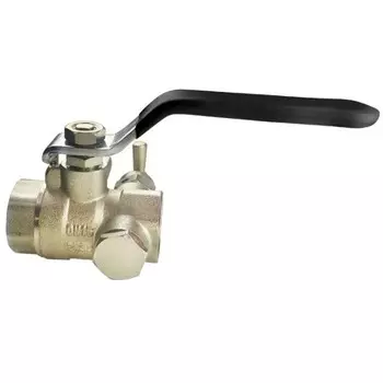 Кран шаровой полнопроходной латунный Remsan 448506 с дренажем и воздухоотводчиком 15 мм