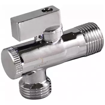 Кран шаровой СТМ CAFR1212 1/2х1/2 дюйма угловой с фильтром и отражателем
