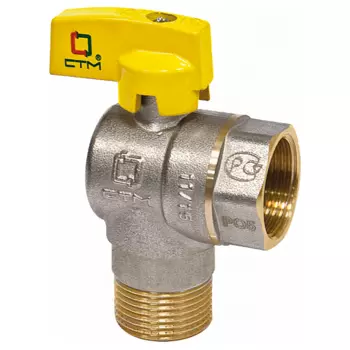 Кран шаровой СТМ ГАЗ CGLFMB34 3/4 дюйма угловой для газа