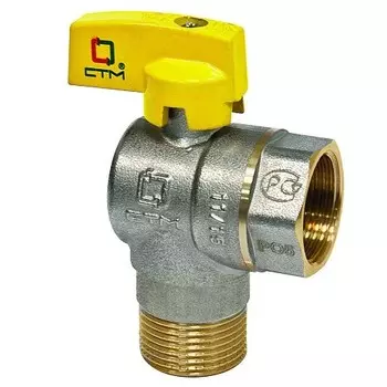 Кран шаровой СТМ ГАЗ CGLMFB12 1/2 дюйма угловой для газа