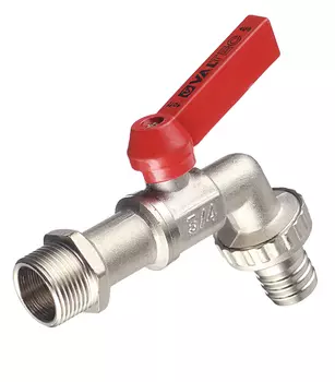 Кран шаровой Valtec 3/4" н/н со штуцером угловой ручка