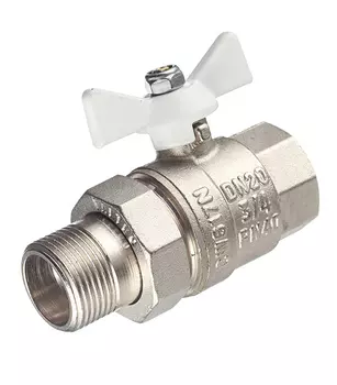 Кран шаровой Valtec Base 3/4" в/н с полусгоном бабочка белая