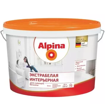 Краска Alpina Экстрабелая интерьерная матовая 10 л