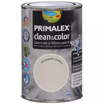 Краска интерьерная Primalex Clean&amp;Color Бежевый шифон 1 л