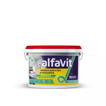 Краска в/д Alfavit для потолков 40 кг серия альфа