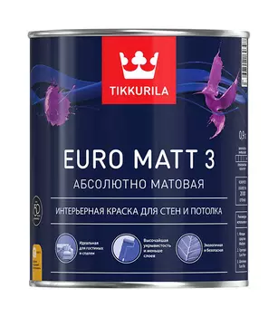 Краска водно-дисперсионная интерьерная Tikkurila EURO MATT 3 основа C 0.9 л