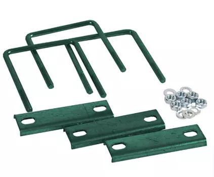 Крепление сетки/секции заборной к столбам 50х50 мм зеленое 3 шт