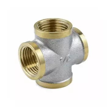 Крест латунь никель Ду 25 (1") ВР/ВР 9011 ГОСТ 32585-2013 Aquasfera 9011-03