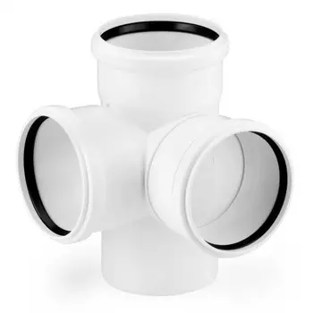 Крестовина канализационная RAU-PP Rehau Raupiano Plus двухплоскостная 110х110х110 мм 87 градусов